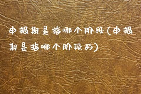 申报期是指哪个阶段(申报期是指哪个阶段的)_https://www.zztgc.com_期货行情_第1张