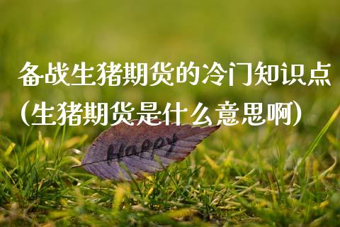 备战生猪期货的冷门知识点(生猪期货是什么意思啊)_https://www.zztgc.com_黄金期货_第1张