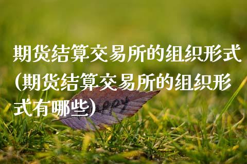 期货结算交易所的组织形式(期货结算交易所的组织形式有哪些)_https://www.zztgc.com_期货入门_第1张