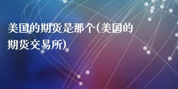 美国的期货是那个(美国的期货交易所)_https://www.zztgc.com_期货直播_第1张