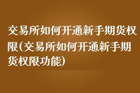 交易所如何开通新手期货权限(交易所如何开通新手期货权限功能)_期货直播_第1张_珍投期货网 交易所如何开通新手期货权限(交易所如何开通新手期货权限功能)_https://www.zztgc.com_期货直播_第1张