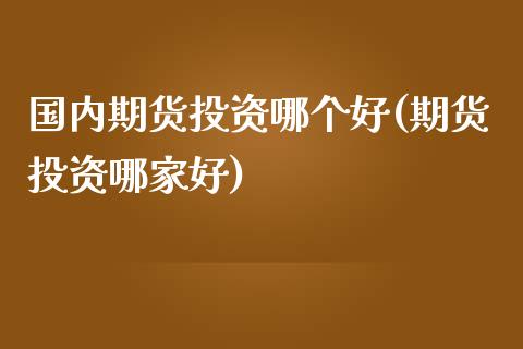 国内期货投资哪个好(期货投资哪家好)_https://www.zztgc.com_期货入门_第1张