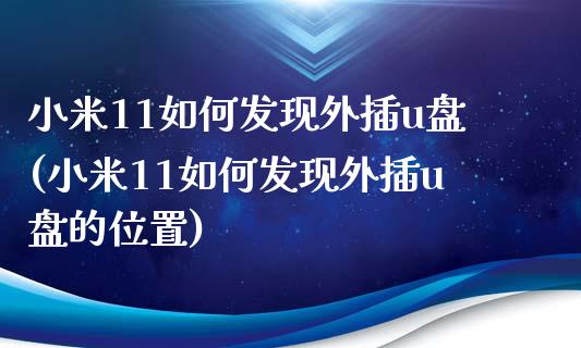小米11如何发现外插u盘(小米11如何发现外插u盘的位置)_https://www.zztgc.com_期货开户_第1张