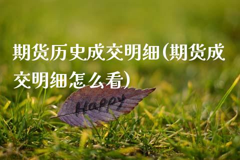 期货历史成交明细(期货成交明细怎么看)_https://www.zztgc.com_期货行情_第1张