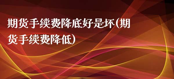 期货手续费降底好是坏(期货手续费降低)_https://www.zztgc.com_黄金期货_第1张