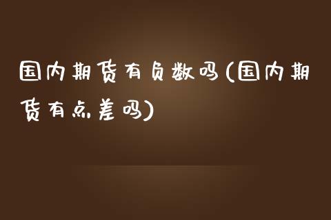 国内期货有负数吗(国内期货有点差吗)_https://www.zztgc.com_期货直播_第1张