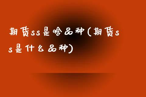 期货ss是啥品种(期货ss是什么品种)_https://www.zztgc.com_期货行情_第1张