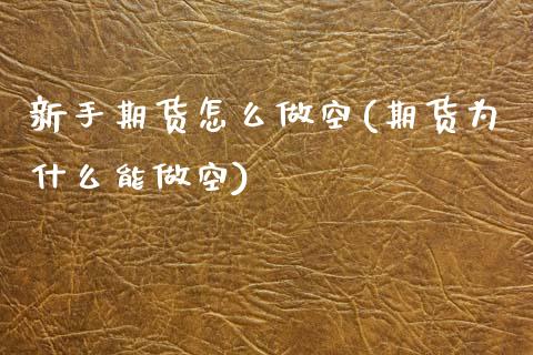 新手期货怎么做空(期货为什么能做空)_https://www.zztgc.com_原油期货_第1张