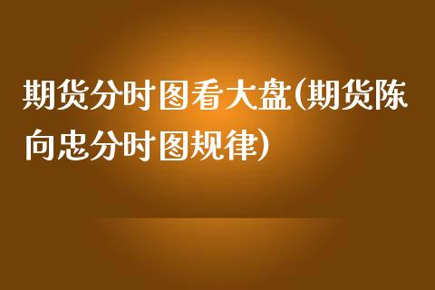 期货分时图看大盘(期货陈向忠分时图规律)_https://www.zztgc.com_黄金期货_第1张