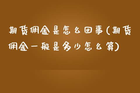 期货佣金是怎么回事(期货佣金一般是多少怎么算)_https://www.zztgc.com_原油期货_第1张