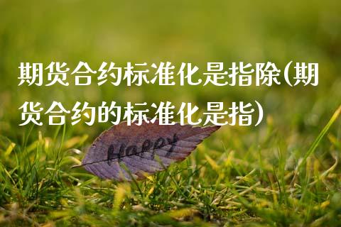 期货合约标准化是指除(期货合约的标准化是指)_https://www.zztgc.com_黄金期货_第1张