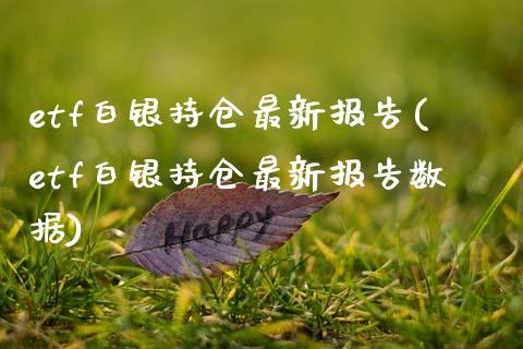 etf白银持仓最新报告(etf白银持仓最新报告数据)_https://www.zztgc.com_期货行情_第1张