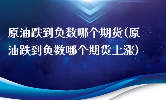 原油跌到负数哪个期货(原油跌到负数哪个期货上涨)_https://www.zztgc.com_原油期货_第1张
