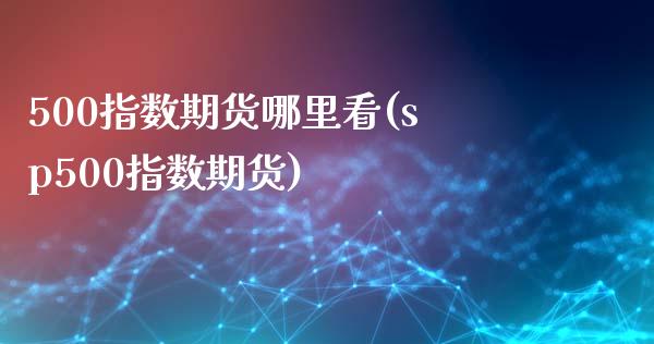 500指数期货哪里看(sp500指数期货)_https://www.zztgc.com_期货入门_第1张