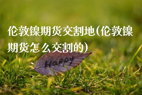 伦敦镍期货交割地(伦敦镍期货怎么交割的)_https://www.zztgc.com_原油期货_第1张