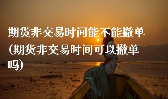 期货非交易时间能不能撤单(期货非交易时间可以撤单吗)_https://www.zztgc.com_期货入门_第1张