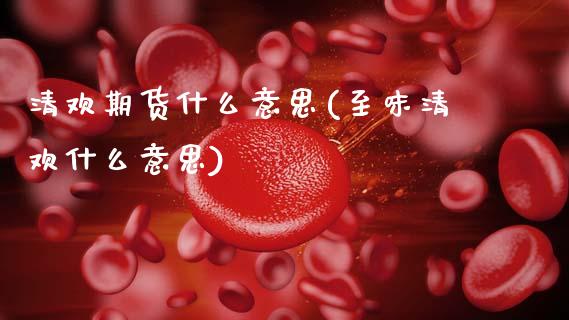 清欢期货什么意思(至味清欢什么意思)_https://www.zztgc.com_原油期货_第1张