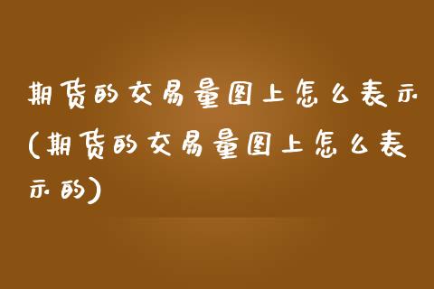 期货的交易量图上怎么表示(期货的交易量图上怎么表示的)_https://www.zztgc.com_黄金期货_第1张