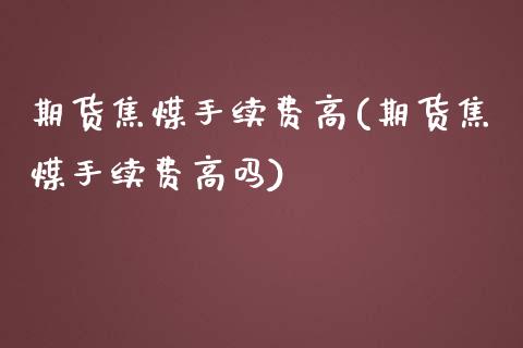 期货焦煤手续费高(期货焦煤手续费高吗)_https://www.zztgc.com_期货入门_第1张