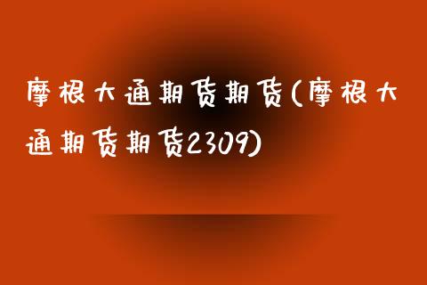 摩根大通期货期货(摩根大通期货期货2309)_https://www.zztgc.com_期货直播_第1张