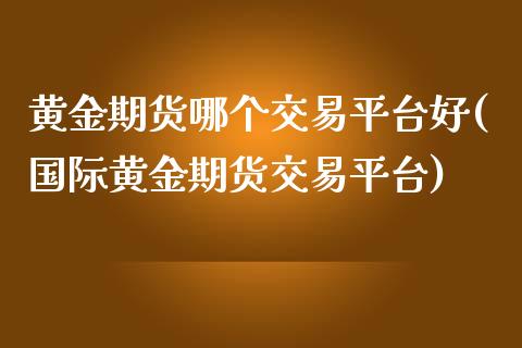 黄金期货哪个交易平台好(国际黄金期货交易平台)_https://www.zztgc.com_期货直播_第1张
