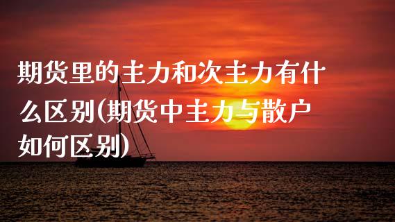 期货里的主力和次主力有什么区别(期货中主力与散户如何区别)_https://www.zztgc.com_期货直播_第1张