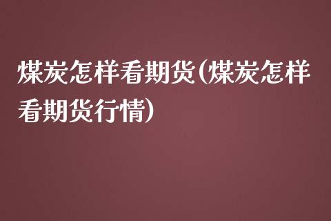 煤炭怎样看期货(煤炭怎样看期货行情)_https://www.zztgc.com_原油期货_第1张