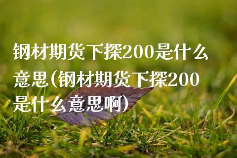钢材期货下探200是什么意思(钢材期货下探200是什么意思啊)_https://www.zztgc.com_期货行情_第1张