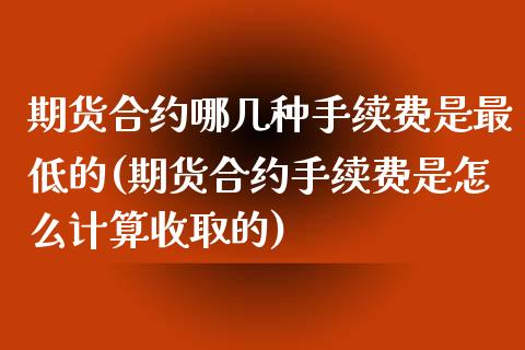 期货合约哪几种手续费是最低的(期货合约手续费是怎么计算收取的)_https://www.zztgc.com_期货直播_第1张