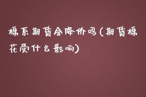 棉系期货会降价吗(期货棉花受什么影响)_https://www.zztgc.com_期货行情_第1张