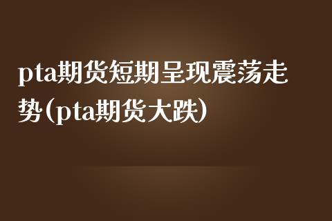 pta期货短期呈现震荡走势(pta期货大跌)_https://www.zztgc.com_期货行情_第1张