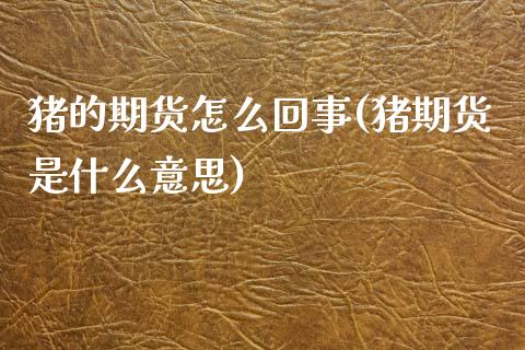猪的期货怎么回事(猪期货是什么意思)_https://www.zztgc.com_黄金期货_第1张