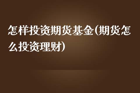怎样投资期货基金(期货怎么投资理财)_https://www.zztgc.com_期货行情_第1张