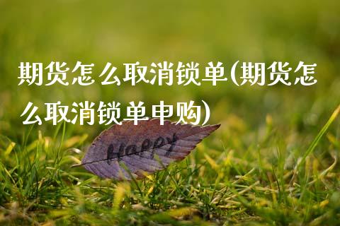 期货怎么取消锁单(期货怎么取消锁单申购)_https://www.zztgc.com_期货行情_第1张