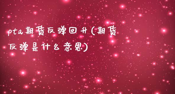 pta期货反弹回升(期货反弹是什么意思)_https://www.zztgc.com_期货行情_第1张