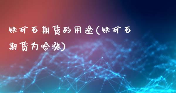 铁矿石期货的用途(铁矿石期货为啥涨)_https://www.zztgc.com_期货入门_第1张