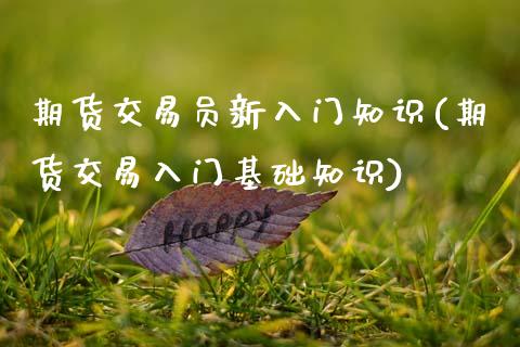 期货交易员新入门知识(期货交易入门基础知识)_https://www.zztgc.com_期货直播_第1张