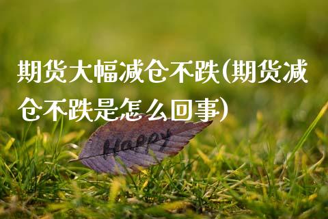 期货大幅减仓不跌(期货减仓不跌是怎么回事)_https://www.zztgc.com_期货入门_第1张