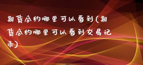 期货合约哪里可以看到(期货合约哪里可以看到交易记录)_https://www.zztgc.com_黄金期货_第1张