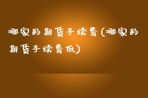 哪家的期货手续费(哪家的期货手续费低)_https://www.zztgc.com_期货直播_第1张