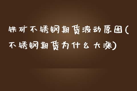 铁矿不锈钢期货波动原因(不锈钢期货为什么大涨)_https://www.zztgc.com_原油期货_第1张