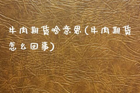 牛肉期货啥意思(牛肉期货怎么回事)_https://www.zztgc.com_期货直播_第1张
