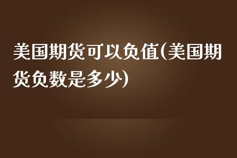 美国期货可以负值(美国期货负数是多少)_https://www.zztgc.com_期货行情_第1张