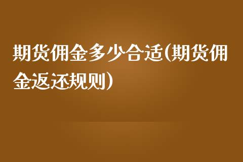 期货佣金多少合适(期货佣金返还规则)_https://www.zztgc.com_期货入门_第1张