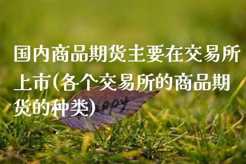 国内商品期货主要在交易所上市(各个交易所的商品期货的种类)_https://www.zztgc.com_期货行情_第1张