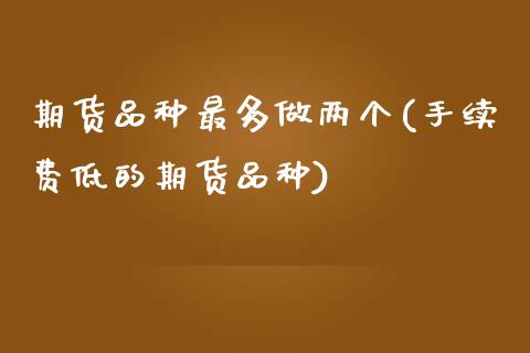 期货品种最多做两个(手续费低的期货品种)_https://www.zztgc.com_期货开户_第1张