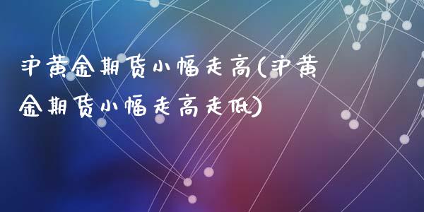 沪黄金期货小幅走高(沪黄金期货小幅走高走低)_https://www.zztgc.com_黄金期货_第1张