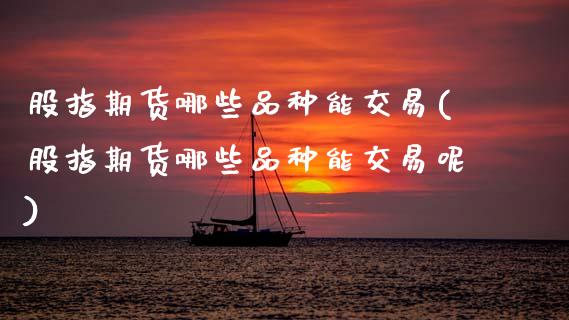 股指期货哪些品种能交易(股指期货哪些品种能交易呢)_https://www.zztgc.com_黄金期货_第1张