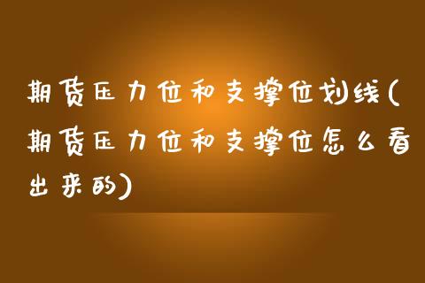 期货压力位和支撑位划线(期货压力位和支撑位怎么看出来的)_https://www.zztgc.com_期货入门_第1张