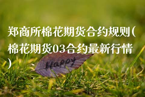 郑商所棉花期货合约规则(棉花期货03合约最新行情)_https://www.zztgc.com_期货入门_第1张